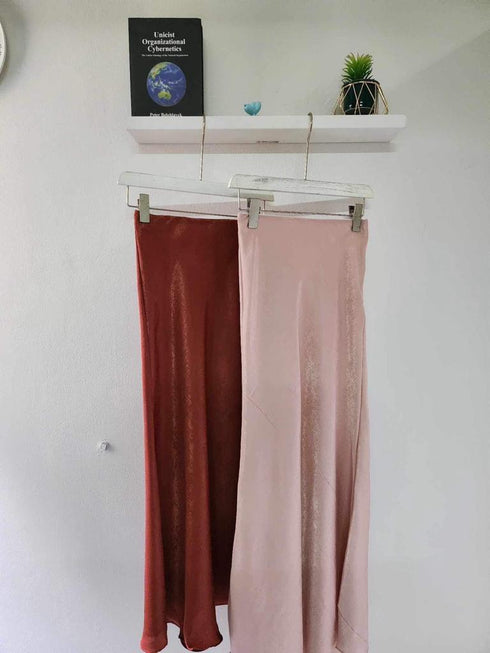 Satin A-line Long Skirt